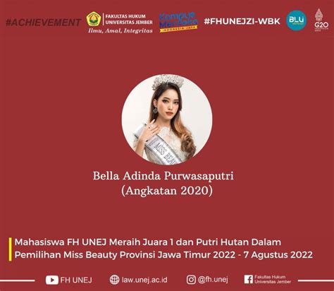 Mahasiswa Fh Unej Angkatan Raih Juara Miss Beauty Jawa Timur