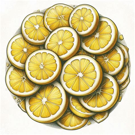 Premium Photo A Drawing Of Lemons With Lemons On The Bottom