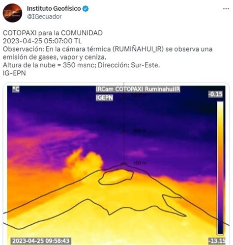 El Volc N Cotopaxi Emite Nube De Ceniza Este De Abril El Comercio