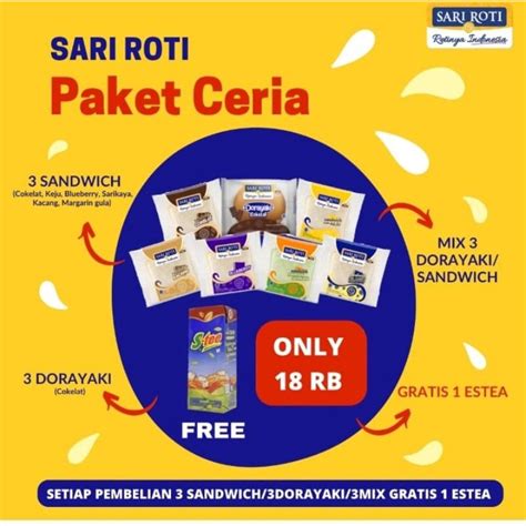 Jual Cod Sari Roti Paket Ceria 18k Harga Murha Meriah Shopee Indonesia