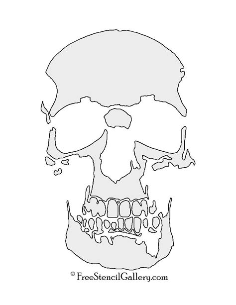 Printable Airbrush Skull Stencil