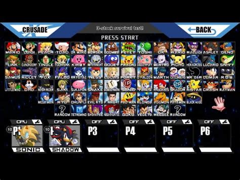 Super Smash Bros Crusade V Battle Emerl Vs Shadow Youtube