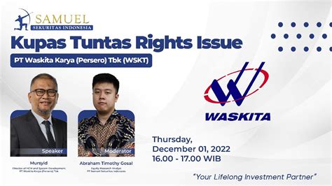 Kupas Tuntas Rights Issue PT Waskita Karya Persero Tbk WSKT YouTube