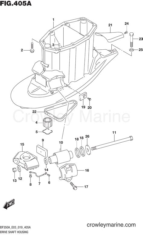 Drive Shaft Housing X Serial Range Four Stroke Outboard Df A