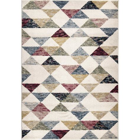 63"x 90"x 0.55" Geometric Soft White Texture Area Rug - Walmart.com - Walmart.com