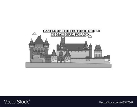 Poland Malbork City Skyline Isolated Royalty Free Vector