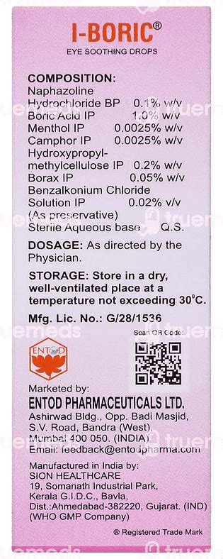 I Boric 005012 Eye Drops 10 Ml Order I Boric 005012 Eye