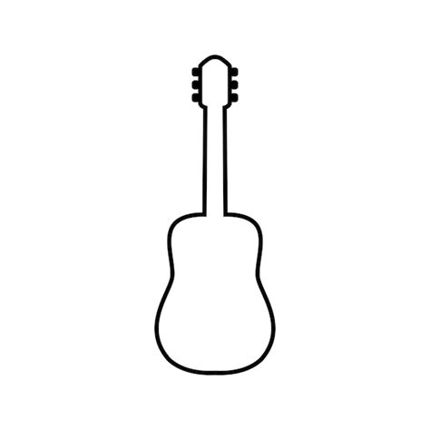 Premium Vector Acoustic Guitar Icon Vector In Outline