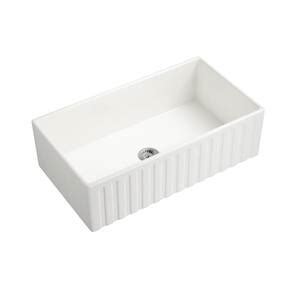 Altair Trento White Ceramic 33 In Single Bowl Farmhouse Apron Kitchen