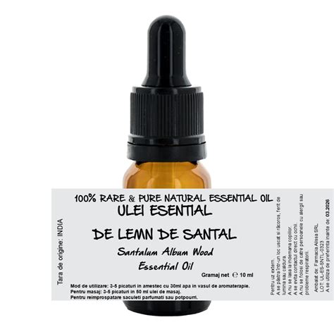 Ulei Esential 100 Natural Pur Lemn De Santal Santalum Album Wood