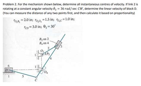 Solved Problem For The Mechanism Shown Below Determine Chegg