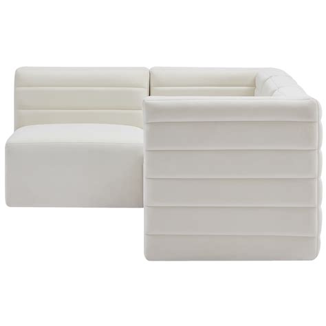 Meridian Furniture Quincy Cream Velvet Modular Sectional