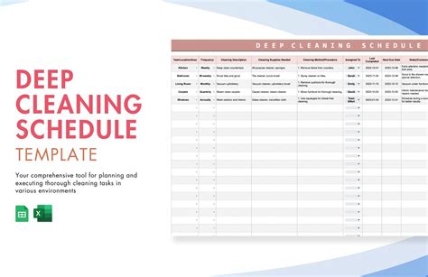 Cleaning Schedule Templates In Excel Free Download