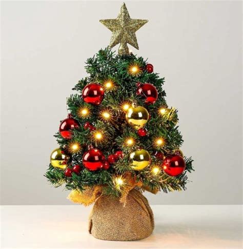 Odenneboom Mini LED Kerstboom Met Verlichting Boomdecoratie En