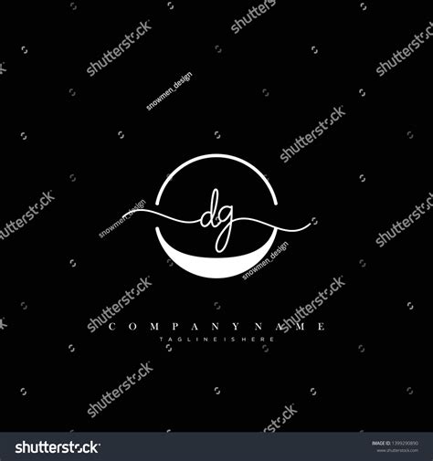 Dg Initial Handwriting Logo Template Vector Royalty Free Stock Vector