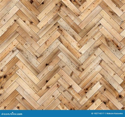 Herringbone Natural Larch Parquet Seamless Floor Texture Stock Image