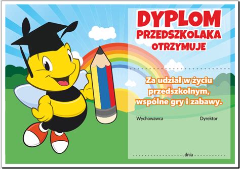 Dyplom Przedszkolaka Pszcz Ka Wz R Szkolnenaklejki Pl