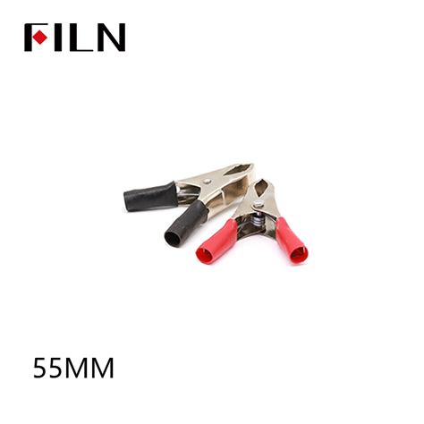 Filn Miniature Crocodile Clips 55mm Red Black Alligator Clip