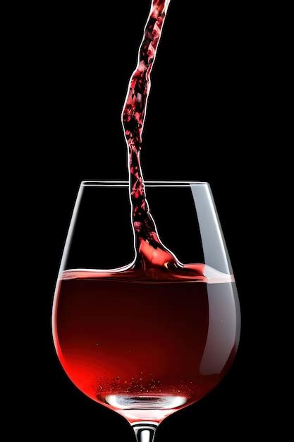 Premium Photo Red Wine Being Poured Into A Glass Against A Black