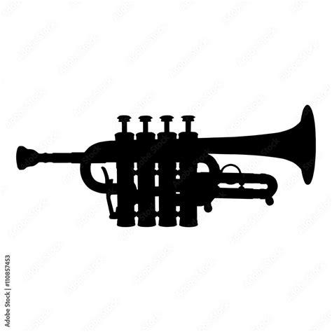 Trumpet silhouette vector illustration Stock Vector | Adobe Stock