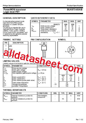 Buk A Datasheet Pdf Nxp Semiconductors