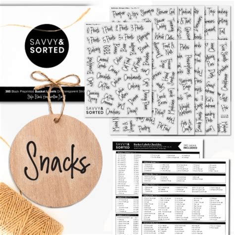385 Labels Black Script Pantry Labels Household Label Stickers For