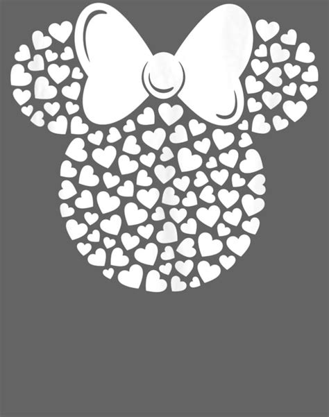 Disney Minnie Mouse Icon Filled With White Hearts Digital Art By Tang