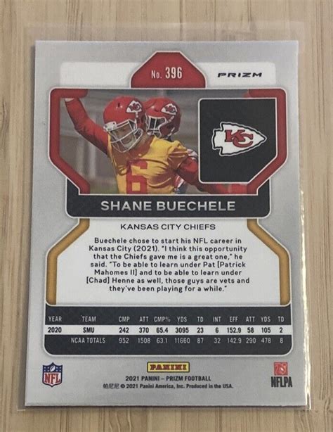 2021 Prizm Football Shane Buechele 396 RC Orange Disco Rookie Chiefs