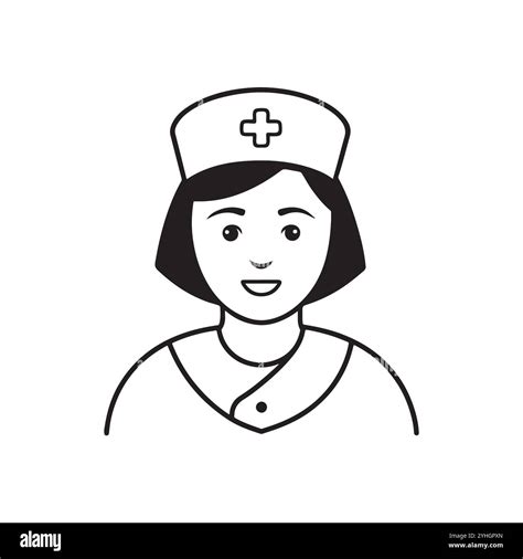 Nurse Icon In Line Style Doctor Nurse Icon Outline Nurse Thin Line