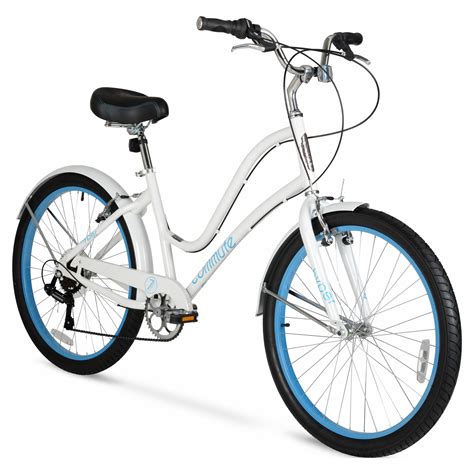 Hyper Womens 26 White Commuter Bike Upright Handlebars Padded