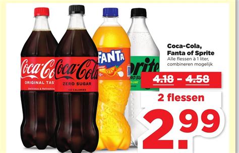 Coca Cola Fanta Of Sprite Liter Flessen Aanbieding Bij Plus