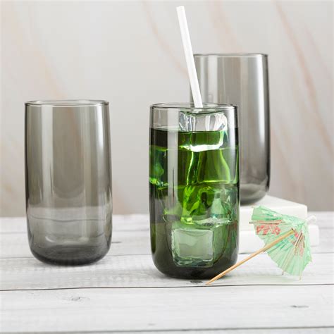 Pasabahce Iconic Grey Glass Transparent 365 ml in Set of 6 Pcs, Perfec ...
