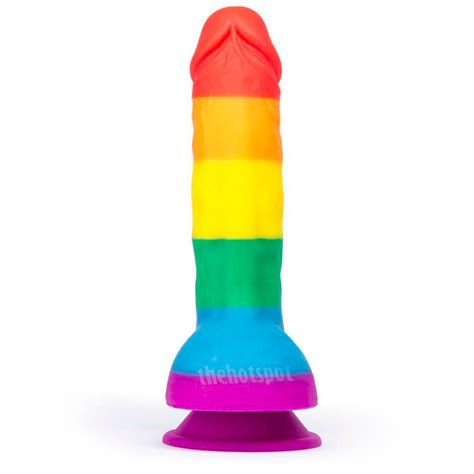 Pride Rainbow Dildo With Scrotum