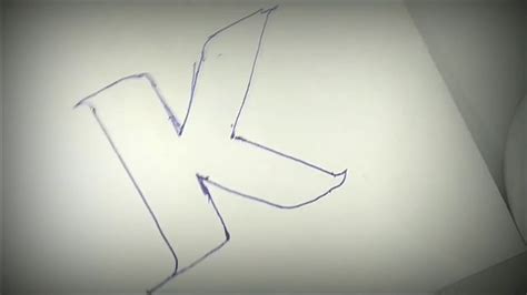 Very Easy How To Drawing 3d Letter K By Easy Draw Youtube