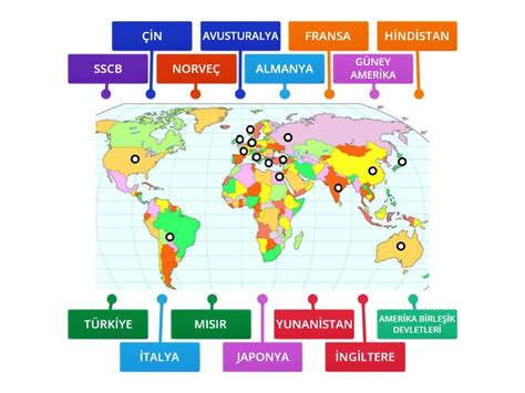 DÜNYA HARİTASI Etiketli diyagram