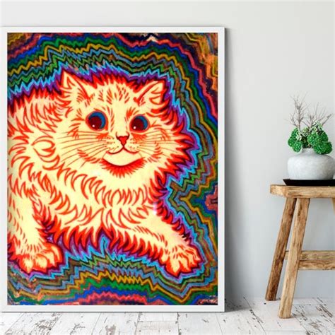 Cat S Nightmare By Louis Wain 1890 Vintage Giclee Art Etsy