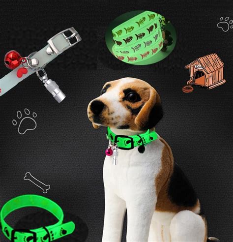 Glow In The Dark Collar With Bellself Lighting Collar Light Up Puppy