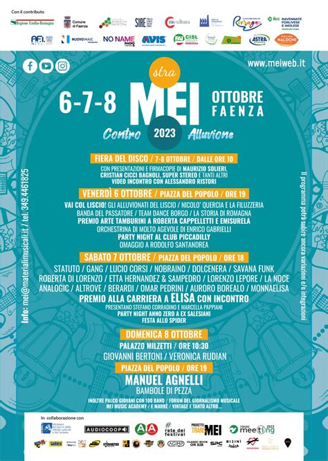 MEI 2023 A FAENZA Dal 6 All 8 Ottobre ECCO TUTTO IL RICCHISSIMO