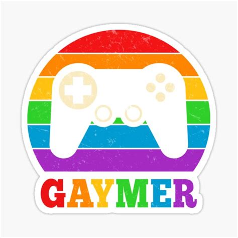 Retro Vintage Gaymer Gamer LGBTQ Gay Pride Month Gaming Gift Sticker For Sale By