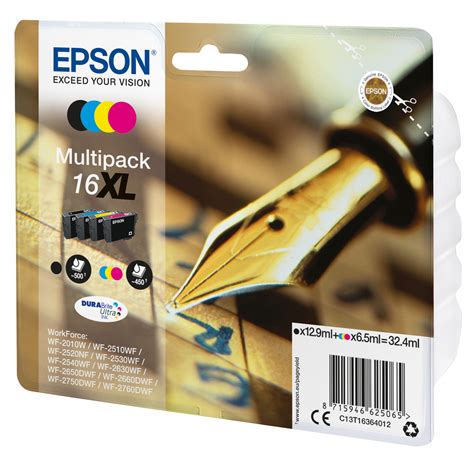 Epson C13T16364012 16XL Ink Cartridge Multi Pack Bk C M Y High Capacity