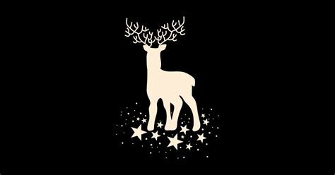 Retro Reindeer Starry Night Hygge Aesthetic Pattern Reindeer