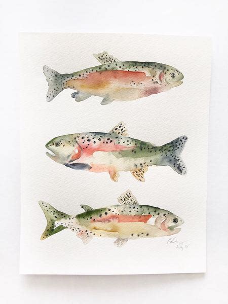 Rainbow Trout Fish Watercolor Painting Easy Sunday Club