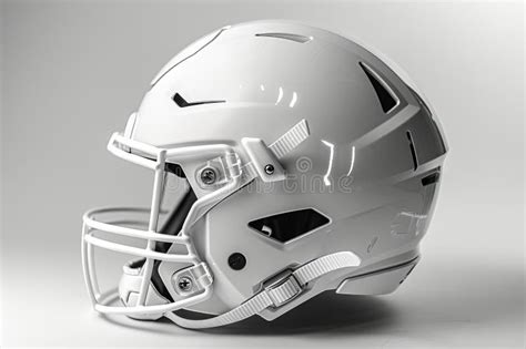 Modern White American Football Helmet Generative Ai Stock