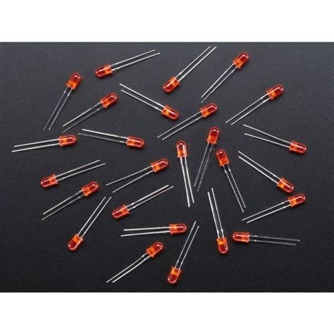 Diffused Red 5mm Led 25 Pack Adafruit Ada299 Core Electronics