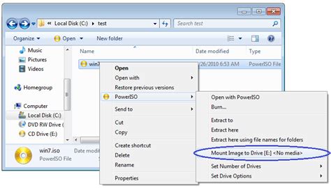 How to use PowerISO as ISO Mounter?