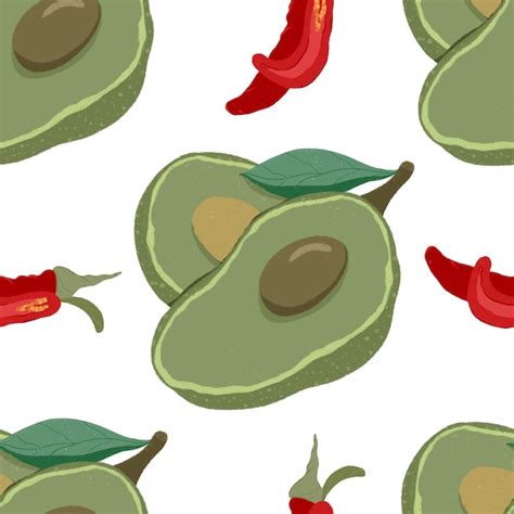 Premium Vector Seamless Pattern Red Hot Chili Pepper And Chilli Pepper Hand Drawn