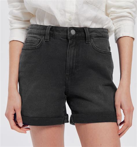 Denim Shorts Black Denim