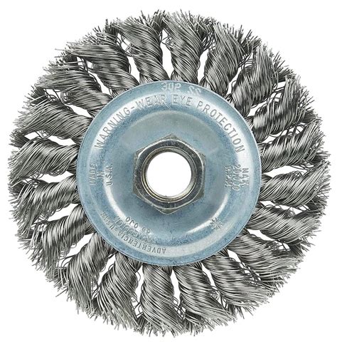 Weiler 36213 Wolverine 4 Knot Wire Wheel Standard Twist 014 Stainless Steel 58 11 Unc Nut