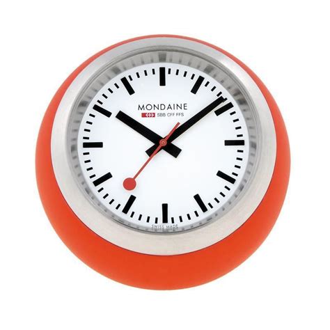 Mondaine Desk Globe Clock Red The Watch Boutique