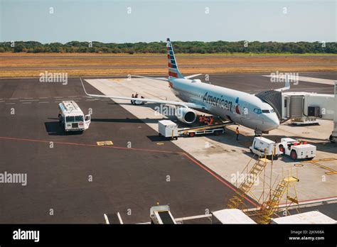 An American Airlines Boeing 737 Jet On The Ground At El Salvador